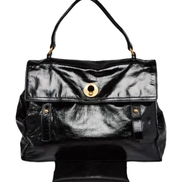 YVES SAINT LAURENT
Black Patent Leather/Suede Muse Two Bag - Picture 1 of 16